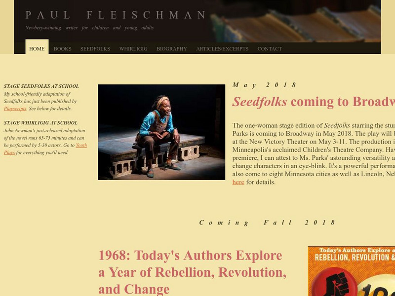 Paul Fleischman's Official Website Website Paul Fleischman's Official Website Website