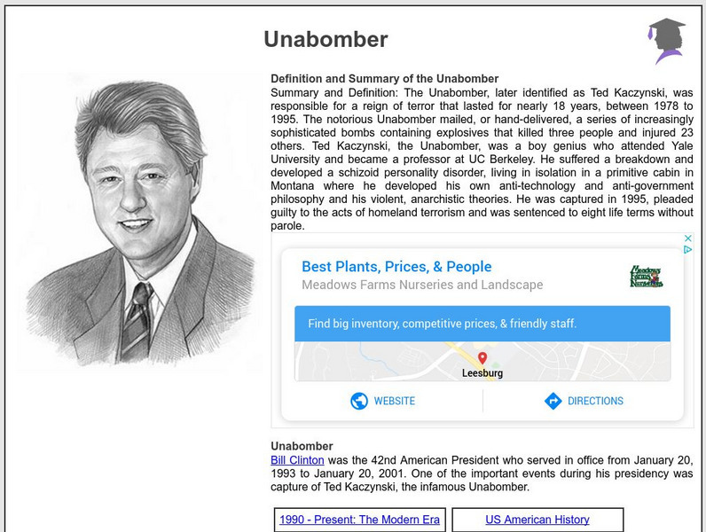 Siteseen: American Historama: Unabomber Article