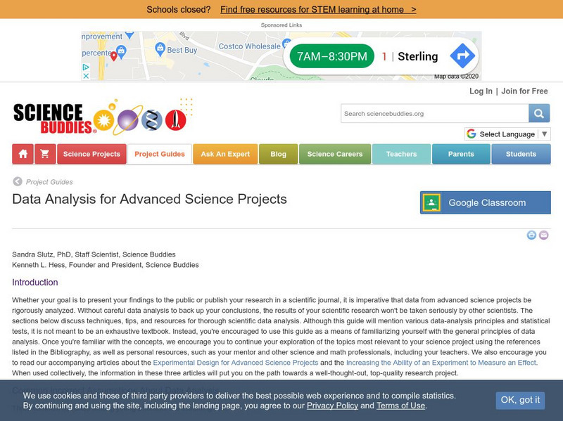 Science Buddies: Data Analysis for Advanced Science Projects Article Science Buddies: Data Analysis for Advanced Science Projects Article