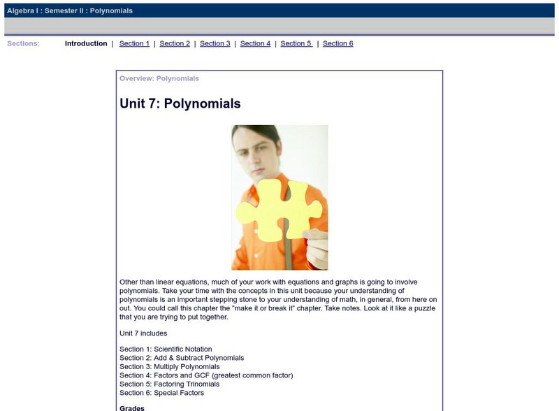 Do Dea: Algebra 1: Semester Ii: Polynomials Unit Plan Do Dea: Algebra 1: Semester Ii: Polynomials Unit Plan
