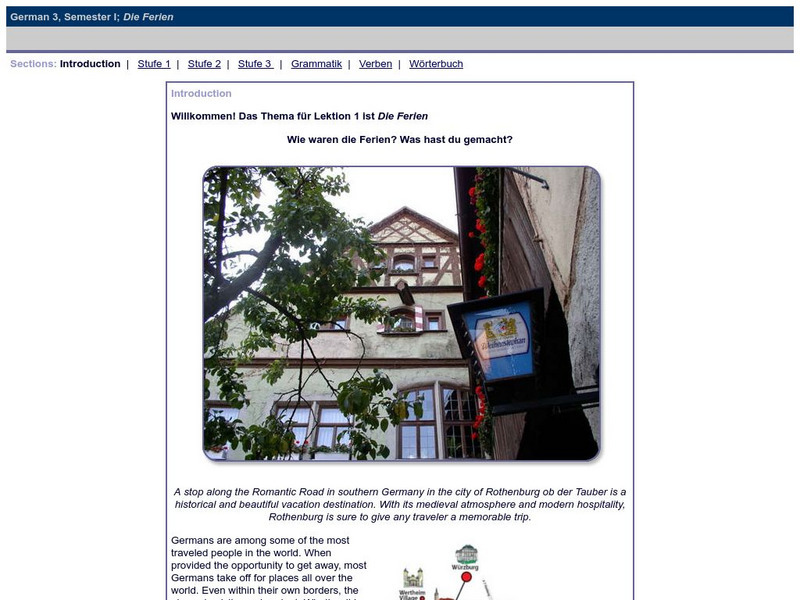 Do Dea: German 3, Semester 1: Die Ferien Unit Plan Do Dea: German 3, Semester 1: Die Ferien Unit Plan