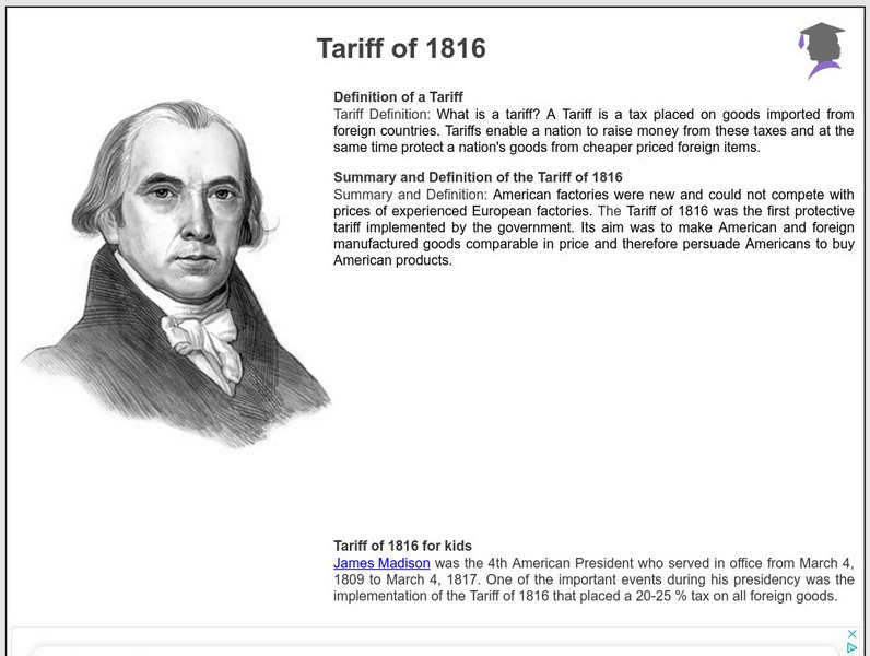 Siteseen: American Historama: Tariff of 1816 Article Siteseen: American Historama: Tariff of 1816 Article