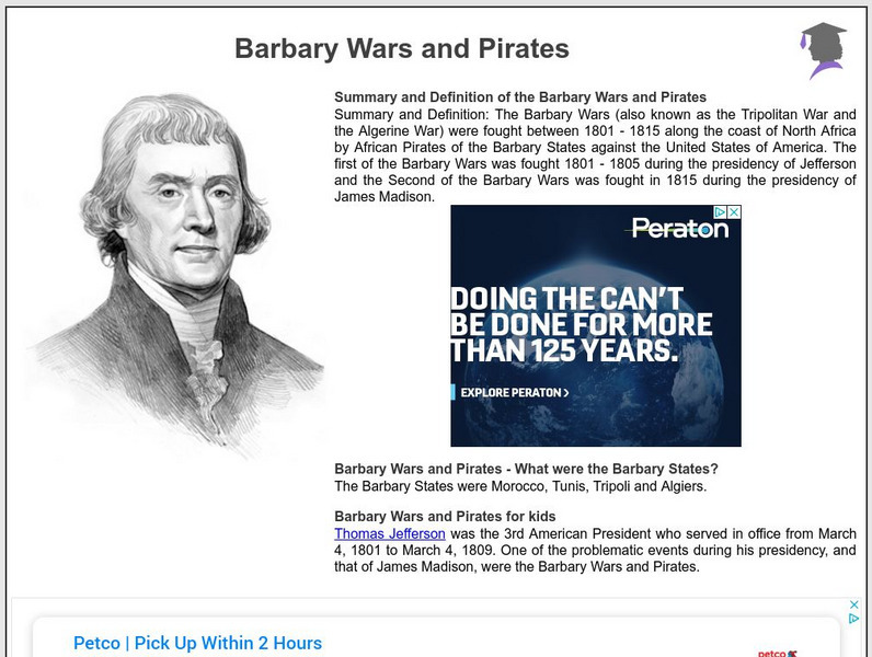 Siteseen: American Historama: Barbary Wars and Pirates Article
