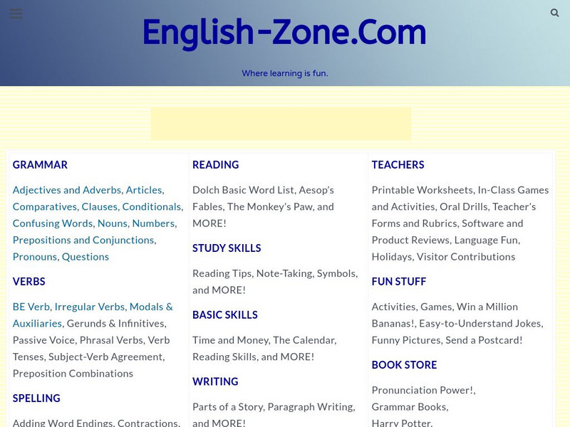 English zone.com: Writing Zone Website English zone.com: Writing Zone Website