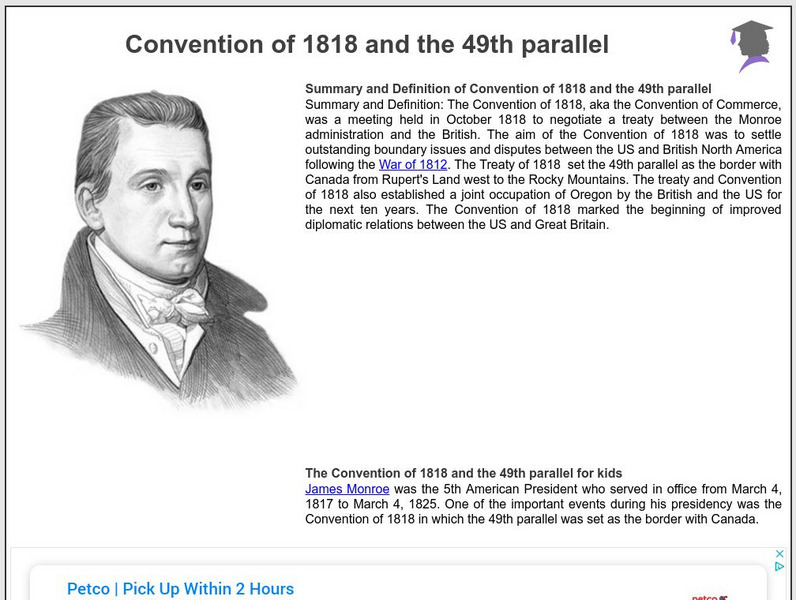 Siteseen: American Historama: Convention of 1818 and the 49th Parallel Article Siteseen: American Historama: Convention of 1818 and the 49th Parallel Article