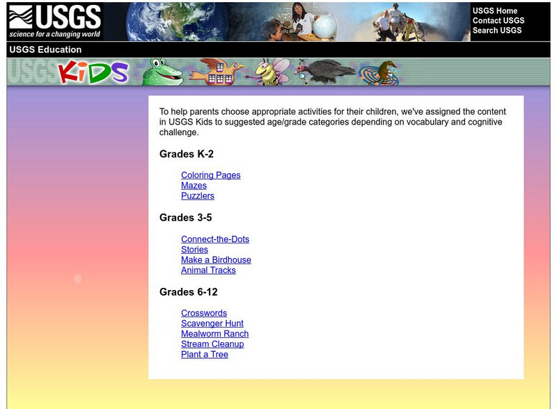 U.s. Geological Survey: Usgs Education Activity U.s. Geological Survey: Usgs Education Activity
