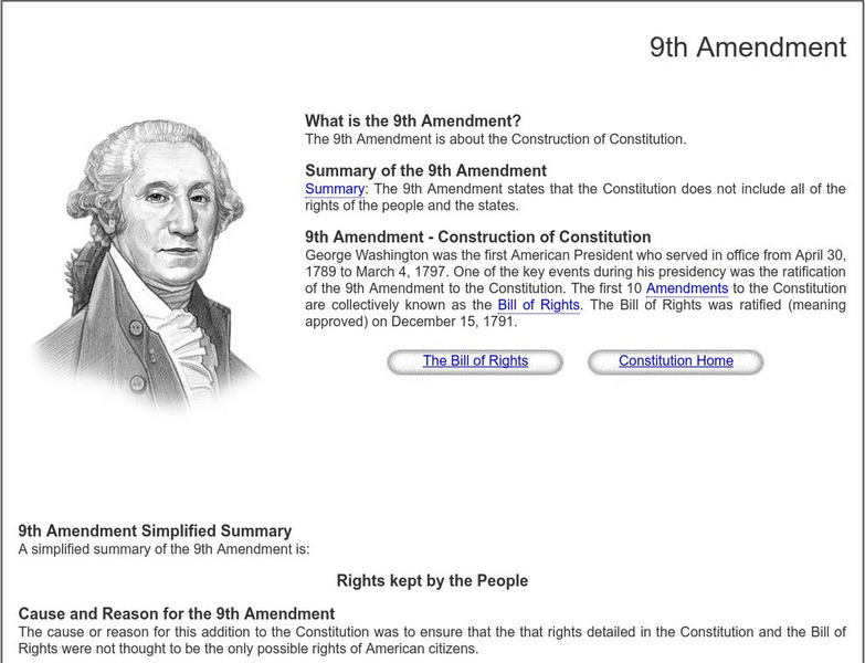 Siteseen: Government and Constitution: 9th Amendment Handout Siteseen: Government and Constitution: 9th Amendment Handout