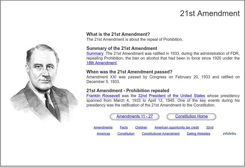 Siteseen: Government and Constitution: 21st Amendment Handout Siteseen: Government and Constitution: 21st Amendment Handout