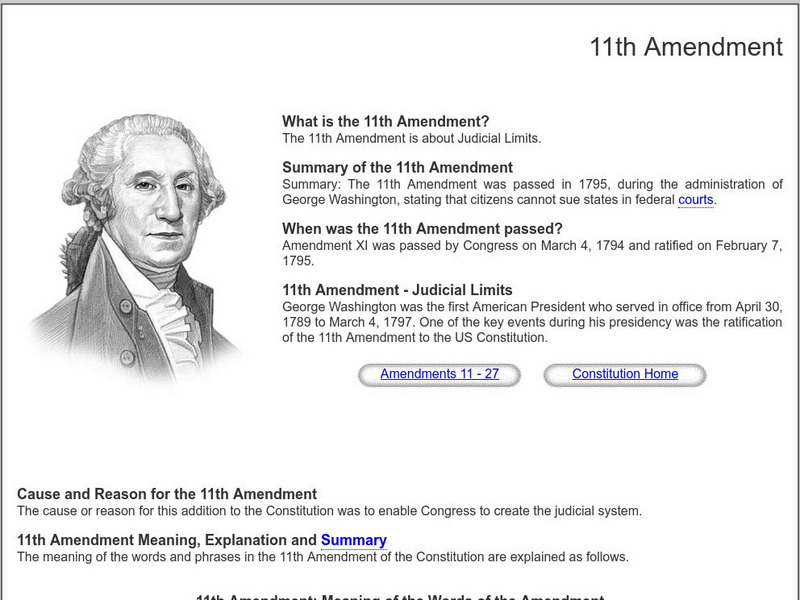 Siteseen: Government and Constitution: 11th Amendment Handout Siteseen: Government and Constitution: 11th Amendment Handout