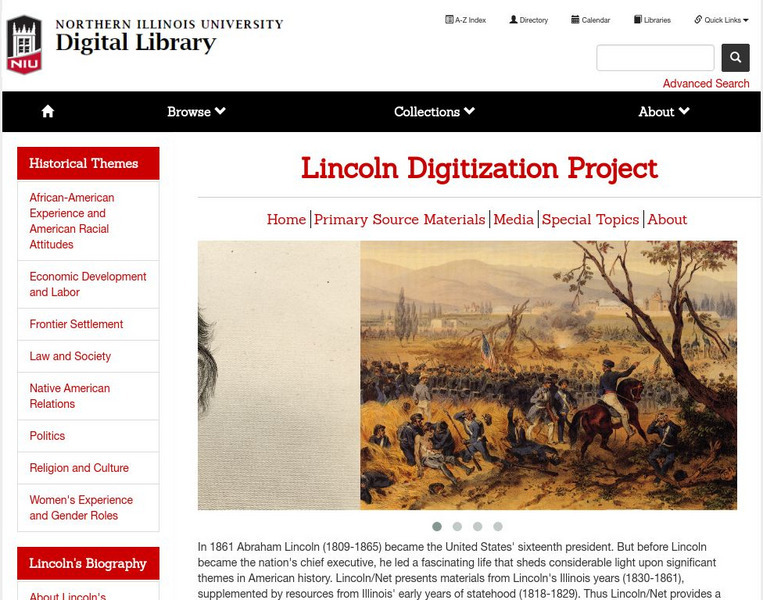 Northern Illinois University: Abraham Lincoln Historical Digitization Project Website Northern Illinois University: Abraham Lincoln Historical Digitization Project Website