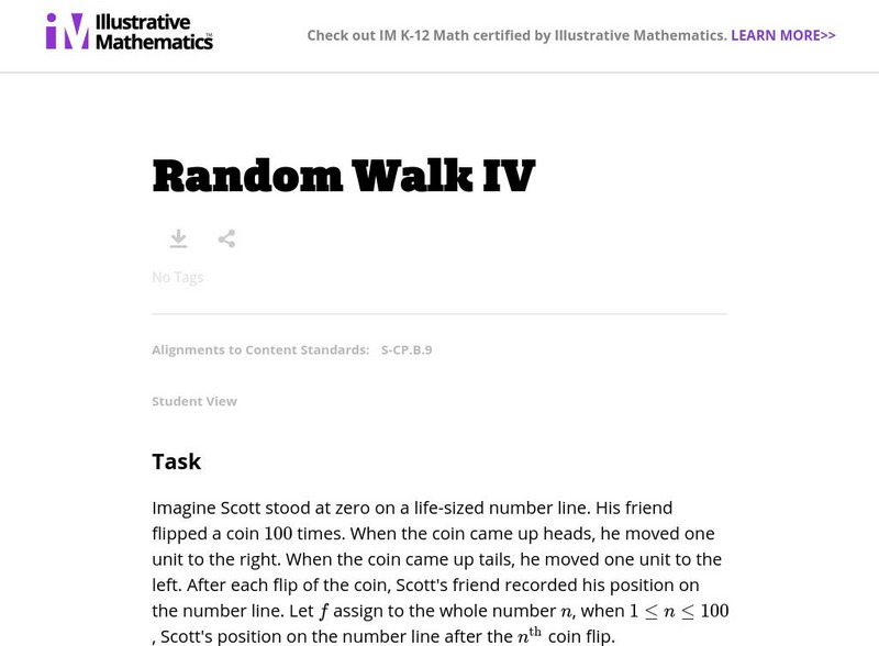 Illustrative Mathematics: S cp.b.9: Random Walk Iv Lesson Plan Illustrative Mathematics: S cp.b.9: Random Walk Iv Lesson Plan