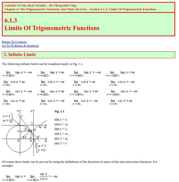Pheng Kim Ving: Limits of Trigonometric Functions eBook Pheng Kim Ving: Limits of Trigonometric Functions eBook