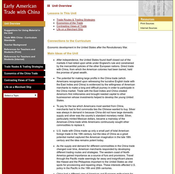 University of Illinois: Early Trade With China Lesson Plan