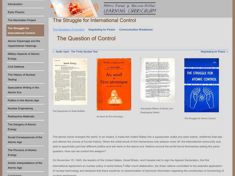 Oregon State University: Atomic Energy and Nuclear History Website Oregon State University: Atomic Energy and Nuclear History Website