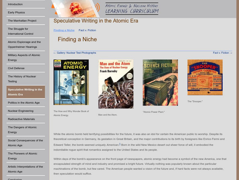 Oregon State University: Speculative Writing in the Atomic Era Website Oregon State University: Speculative Writing in the Atomic Era Website