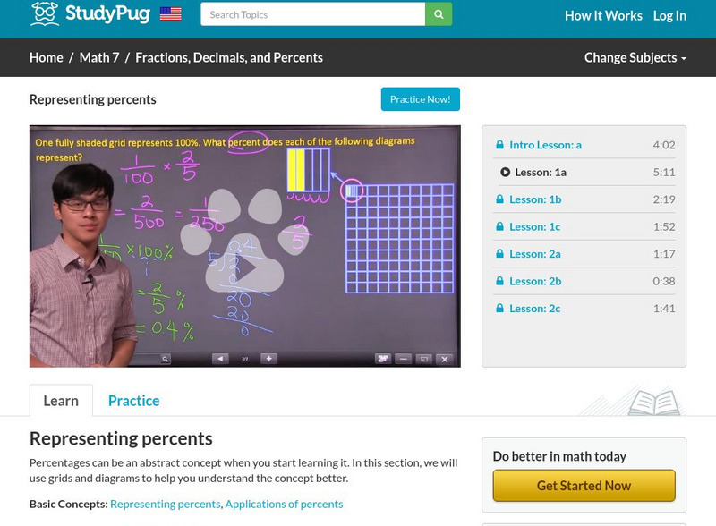 Study Pug: Representing Percents Instructional Video Study Pug: Representing Percents Instructional Video