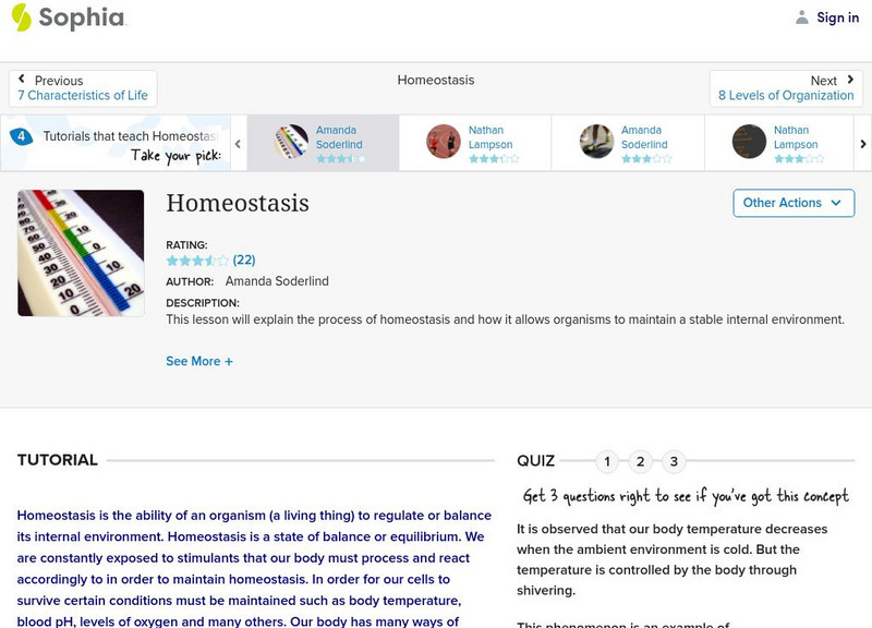 Sophia: Homeostasis Unit Plan Sophia: Homeostasis Unit Plan