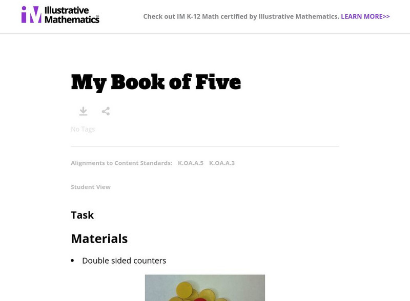 Illustrative Mathematics: My Book of Five Lesson Plan Illustrative Mathematics: My Book of Five Lesson Plan