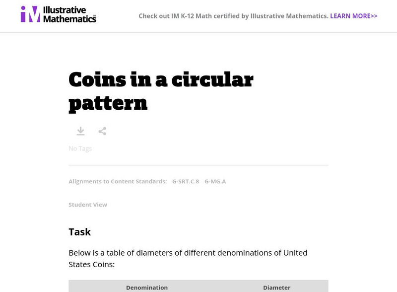 Illustrative Mathematics: G Srt, G Mg Coins in a Circular Pattern Lesson Plan Illustrative Mathematics: G Srt, G Mg Coins in a Circular Pattern Lesson Plan