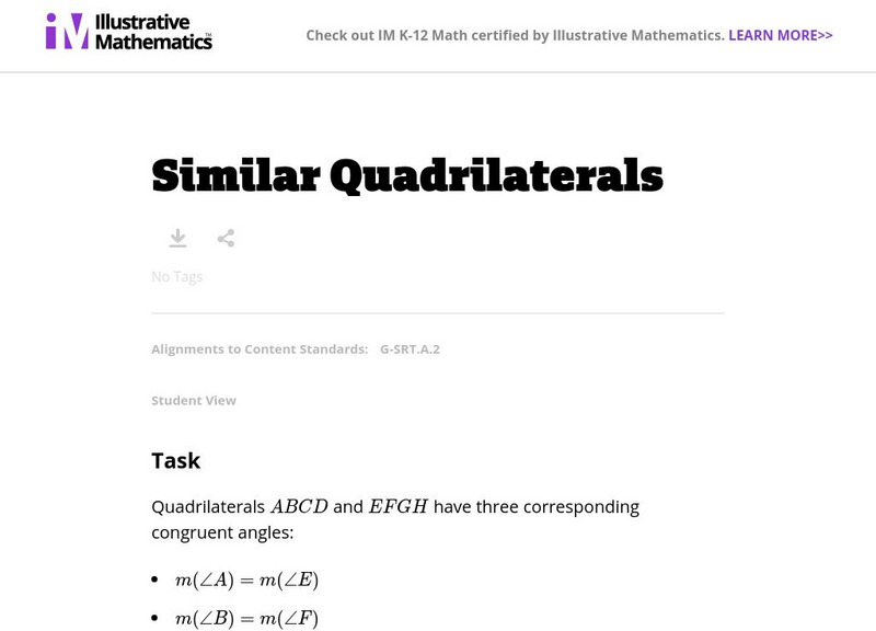Illustrative Mathematics: G Srt Similar Quadrilaterals Lesson Plan Illustrative Mathematics: G Srt Similar Quadrilaterals Lesson Plan