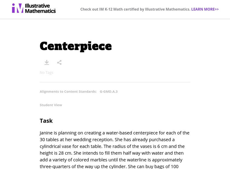 Illustrative Mathematics: G Gmd Centerpiece Lesson Plan Illustrative Mathematics: G Gmd Centerpiece Lesson Plan