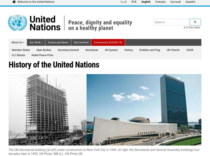Un: History of the United Nations Website Un: History of the United Nations Website