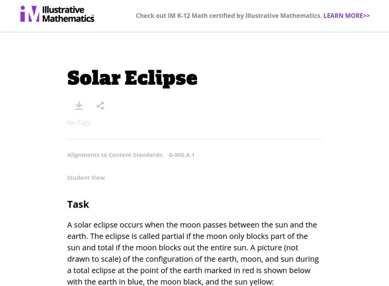 Illustrative Mathematics: G Mg Solar Eclipse Lesson Plan Illustrative Mathematics: G Mg Solar Eclipse Lesson Plan