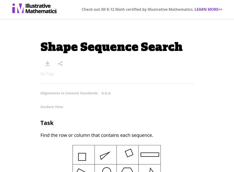 Illustrative Mathematics: Shape Sequence Search Lesson Plan Illustrative Mathematics: Shape Sequence Search Lesson Plan