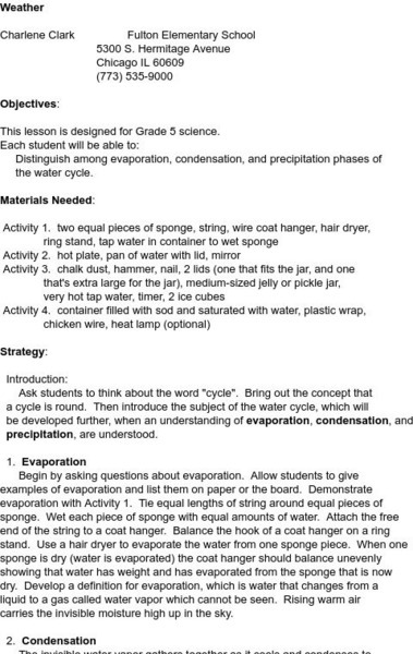 Smile: Weather Lesson Plan Smile: Weather Lesson Plan