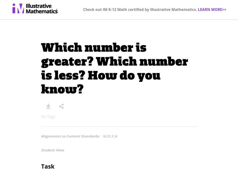 Illustrative Mathematics: Which Number Is Greater? Which Number Is Less? Lesson Plan Illustrative Mathematics: Which Number Is Greater? Which Number Is Less? Lesson Plan