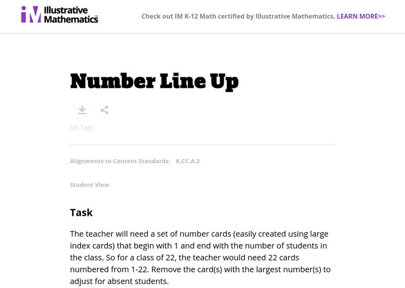 Illustrative Mathematics: Number Line Up Lesson Plan Illustrative Mathematics: Number Line Up Lesson Plan