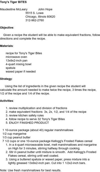 Smile: Lesson Plan: Tony's Tiger Bites Lesson Plan Smile: Lesson Plan: Tony's Tiger Bites Lesson Plan