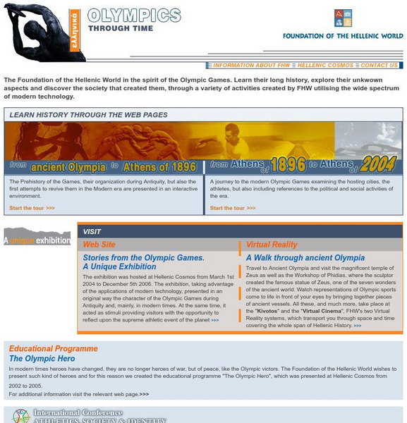 Foundation of the Hellenic World: Olympics Through Time Website Foundation of the Hellenic World: Olympics Through Time Website