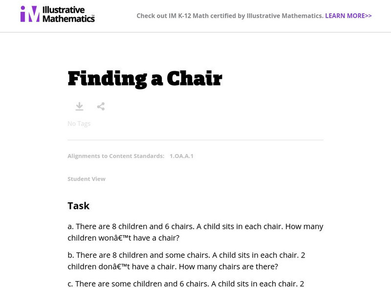 Illustrative Mathematics: Finding a Chair Lesson Plan Illustrative Mathematics: Finding a Chair Lesson Plan
