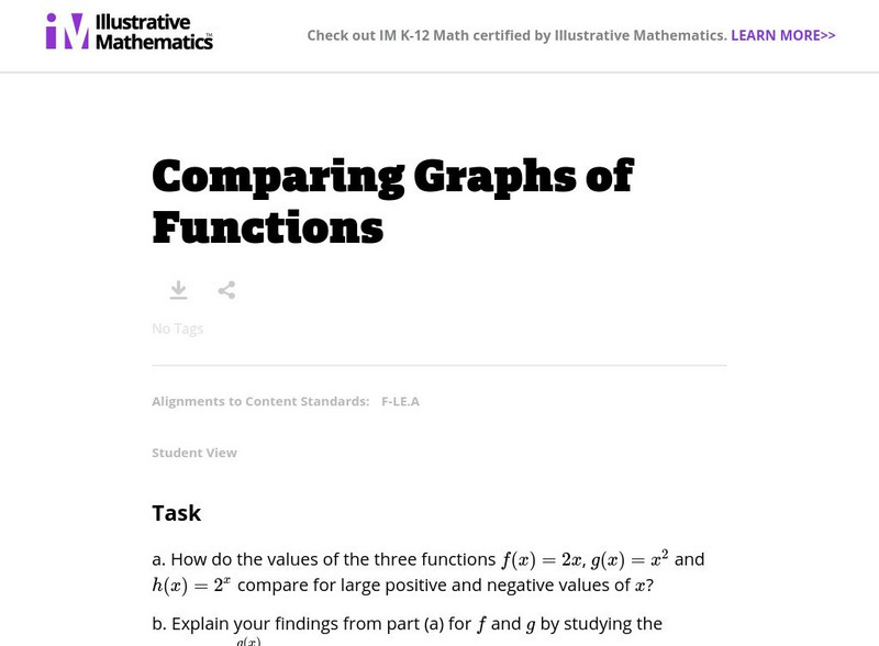 Illustrative Mathematics: F Le Comparing Graphs of Functions Lesson Plan
