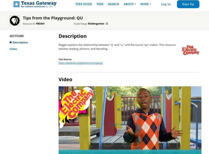 Texas Gateway: Tips From the Playground: Qu Instructional Video Texas Gateway: Tips From the Playground: Qu Instructional Video
