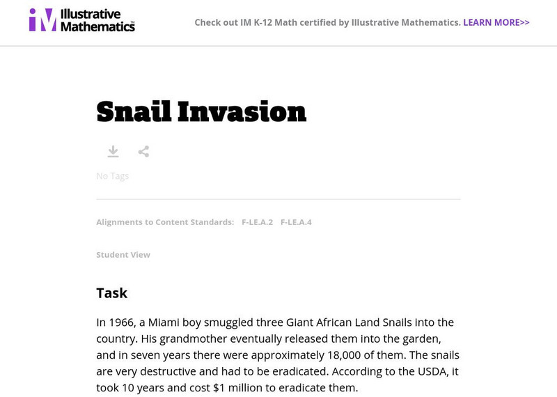 Illustrative Mathematics: F Le Snail Invasion Lesson Plan Illustrative Mathematics: F Le Snail Invasion Lesson Plan