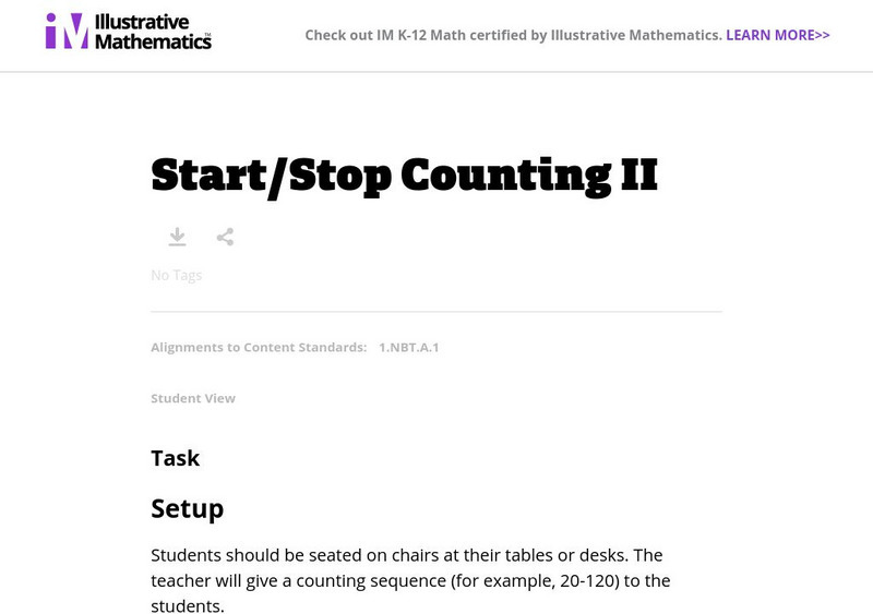 Illustrative Mathematics: Start/stop Counting Ii Lesson Plan