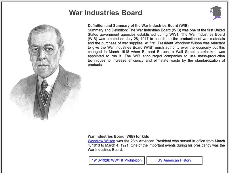 Siteseen: American Historama: War Industries Board Article Siteseen: American Historama: War Industries Board Article