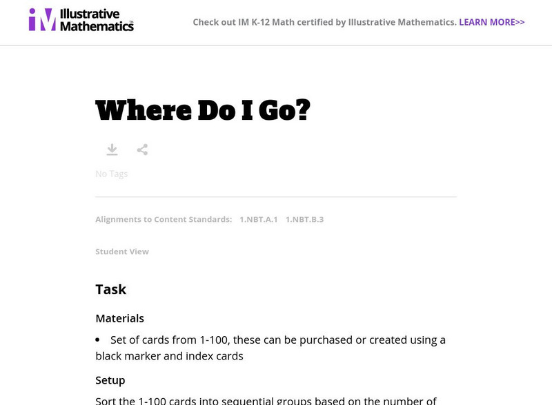 Illustrative Mathematics: Where Do I Go? Lesson Plan Illustrative Mathematics: Where Do I Go? Lesson Plan