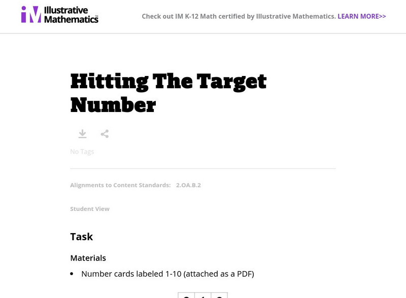 Illustrative Mathematics: Hitting the Target Number Lesson Plan Illustrative Mathematics: Hitting the Target Number Lesson Plan