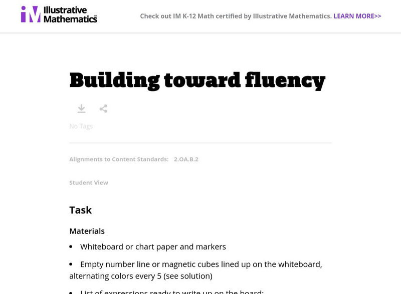 Illustrative Mathematics: Building Toward Fluency Lesson Plan Illustrative Mathematics: Building Toward Fluency Lesson Plan