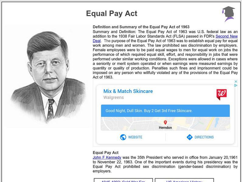 Siteseen: American Historama: Equal Pay Act Article Siteseen: American Historama: Equal Pay Act Article