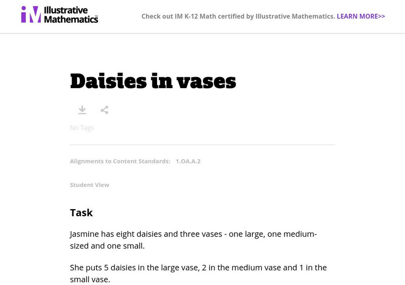 Illustrative Mathematics: Daisies in Vases Lesson Plan Illustrative Mathematics: Daisies in Vases Lesson Plan