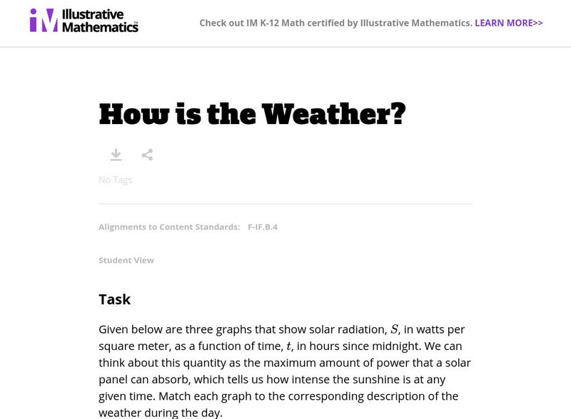 Illustrative Mathematics: F if How Is the Weather? Lesson Plan Illustrative Mathematics: F if How Is the Weather? Lesson Plan