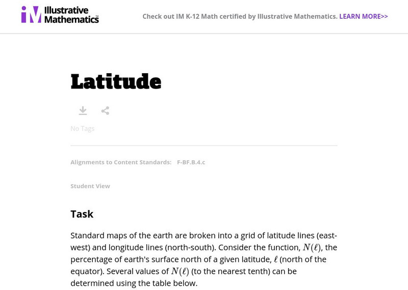 Illustrative Mathematics: F Bf Latitude Lesson Plan Illustrative Mathematics: F Bf Latitude Lesson Plan