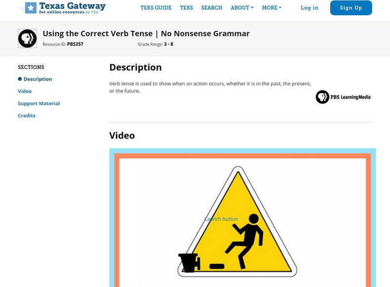 Texas Gateway: Using the Correct Verb Tense: No Nonsense Grammar Instructional Video Texas Gateway: Using the Correct Verb Tense: No Nonsense Grammar Instructional Video