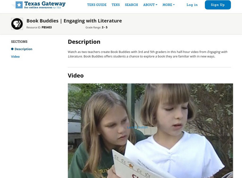 Texas Gateway: Book Buddies: Engaging With Literature Instructional Video Texas Gateway: Book Buddies: Engaging With Literature Instructional Video