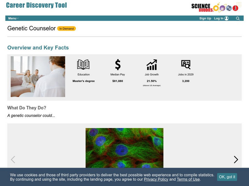 Science Buddies: Career Profile: Genetic Counselor Website Science Buddies: Career Profile: Genetic Counselor Website