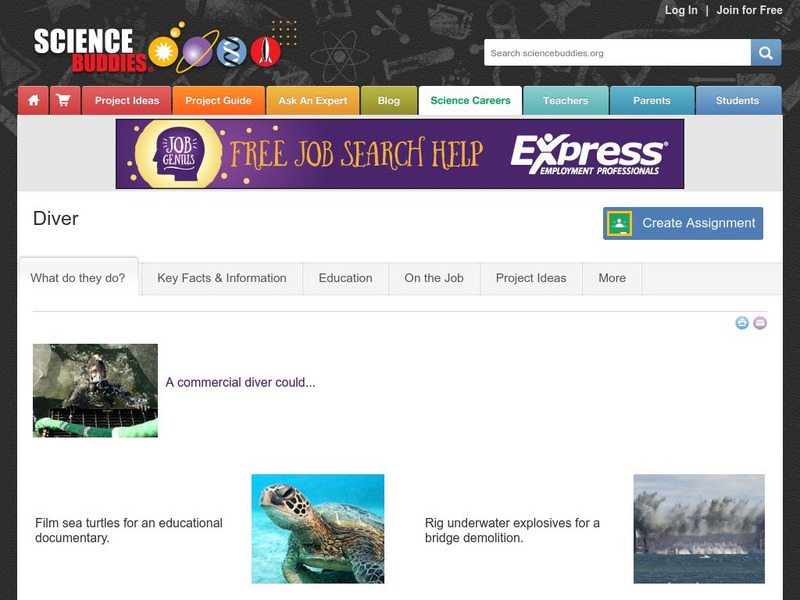Science Buddies: Career Profile: Diver Website Science Buddies: Career Profile: Diver Website